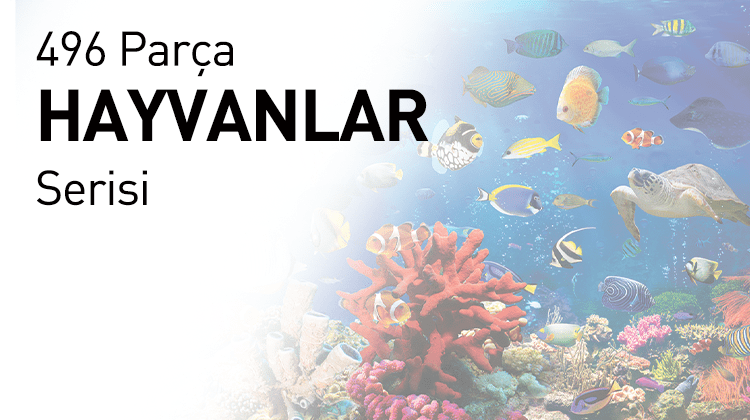 496 Mega Parça Ahşap Puzzle Hayvanlar Serisi Grup Görseli